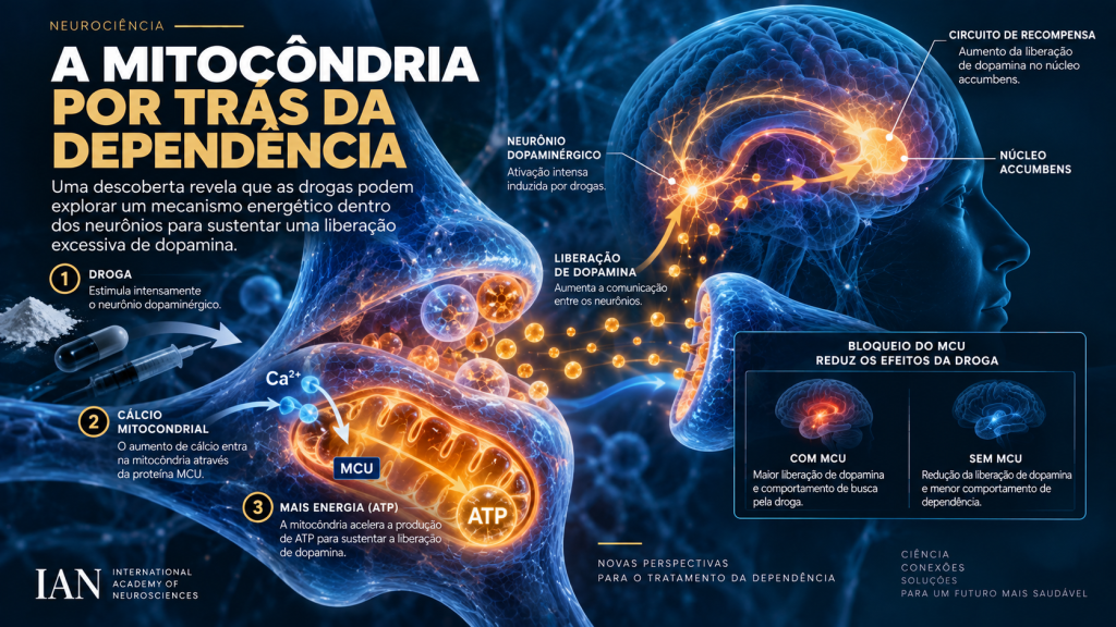 como as drogas sustentam a liberacao excessiva de dopamina A MITOCONDRIA POR TRAS DA DEPENDENCIA